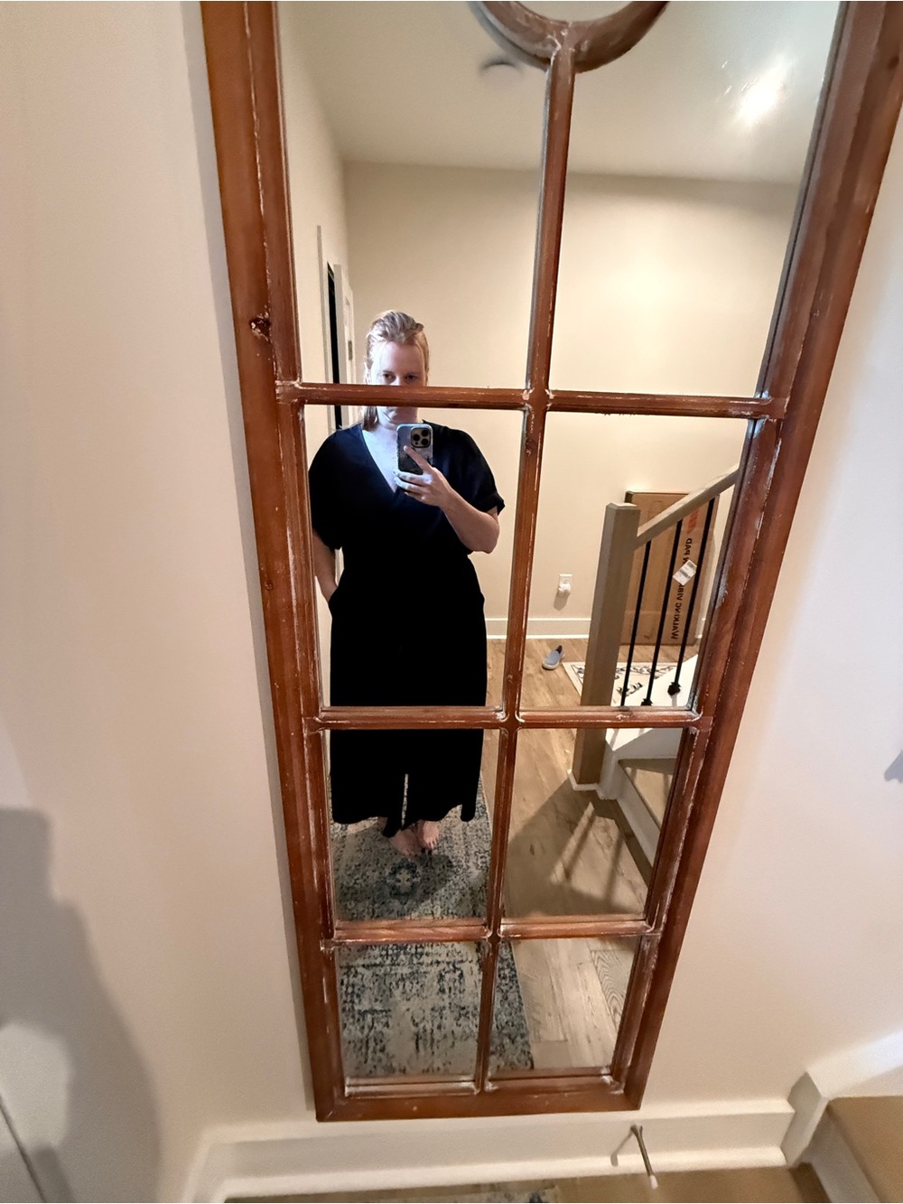 Karen Kane Black V-Neck Maxi Dress with Waist Tie